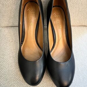 Clarks Black Leather Heels
